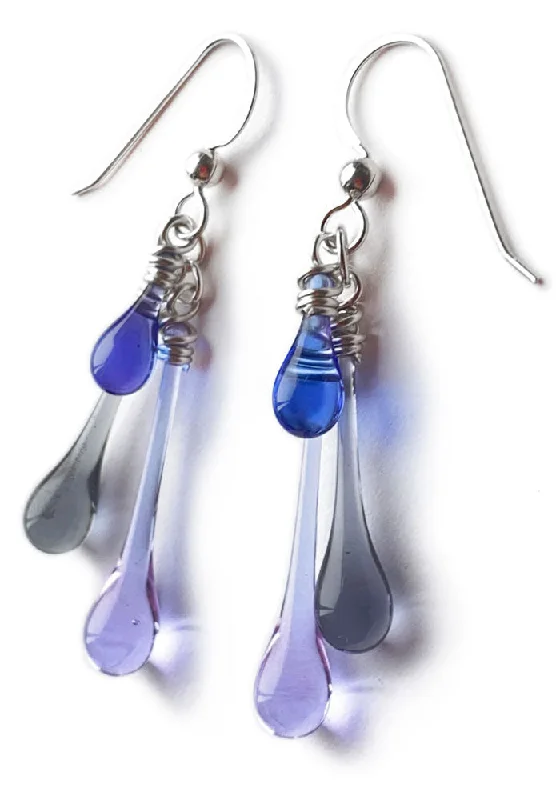 Hoop earrings with rhinestone-studded rims for a glamorous touch-Twilight Purple Trio Earrings