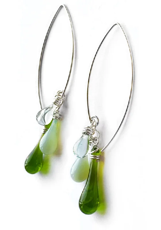 Hoop earrings with infinity loop designs for a continuous and eternal shape-Spring Greens Marquise Trio Earrings