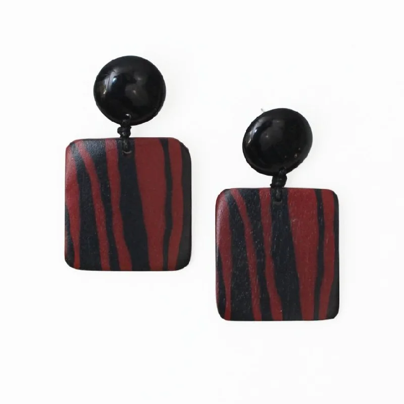 Best hoop earrings with enamel details for a colorful and modern look-Square Resin Claire Earrings