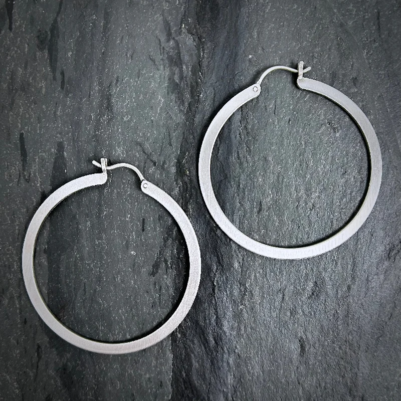 Best hoop earrings with vintage coins for a retro, antique-inspired style-SS Large Flat Hoops