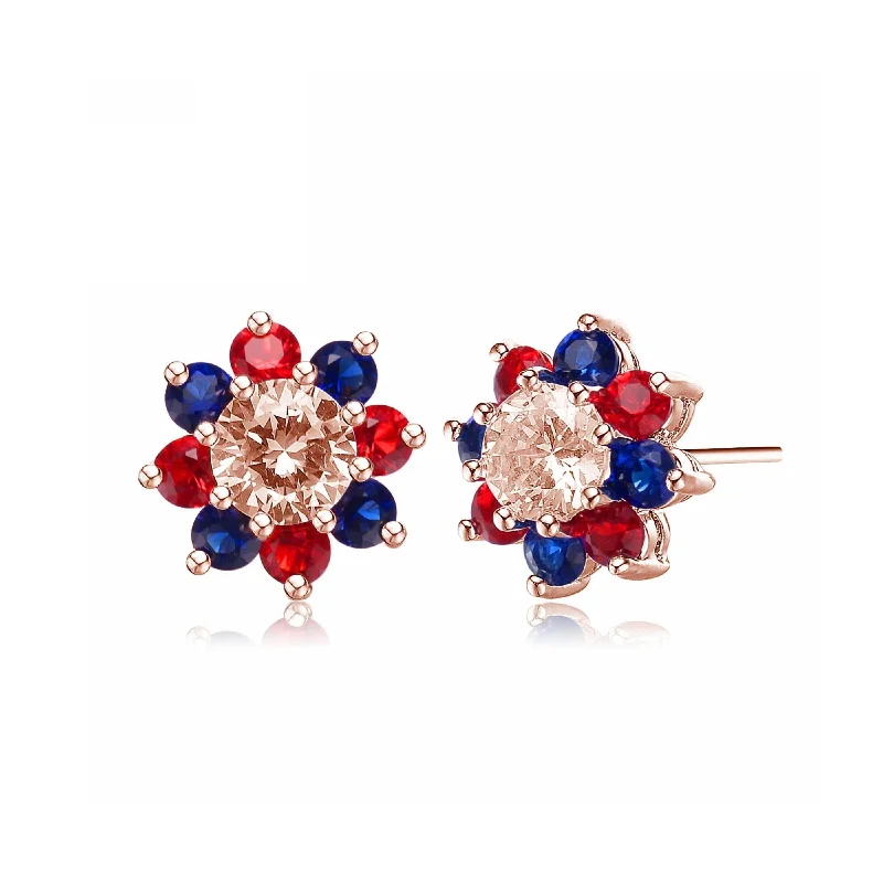 Best hoop earrings with intricate beaded details for a textured, stylish appearance-Eloise Multicolored Cubic Zirconia Last Pair Button Earrings