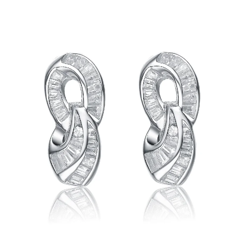 Best hoop earrings with lever-back closures for secure and easy wear-Sterling Silver Cubic Zirconia Link Earrings