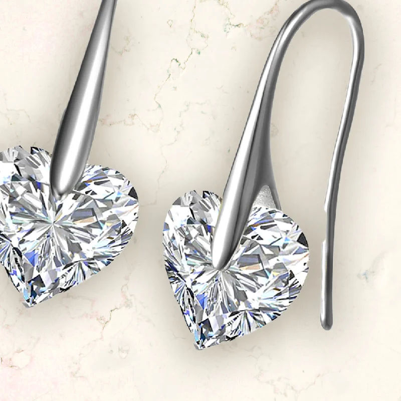 Hoop earrings with tortoiseshell designs for a chic and classic style-Marguerite Zirconia Coeur Heart Earrings