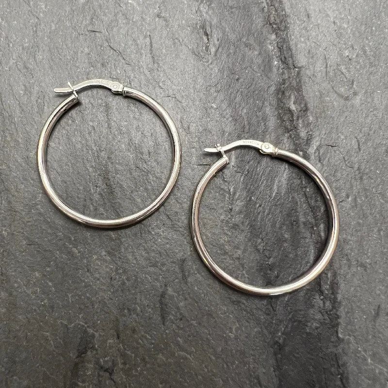 Best hoop earrings with Swarovski crystals for added sparkle and luxury-Sterling Silver Hoops