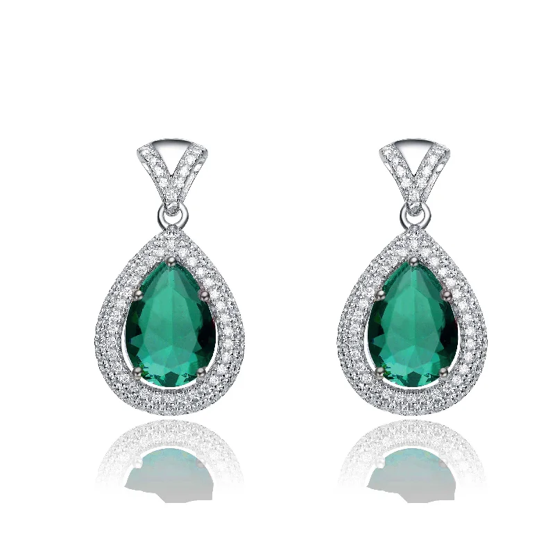 Hoop earrings with circle designs for a classic and timeless shape-Constance Dauphine Teardrop Green Earrings