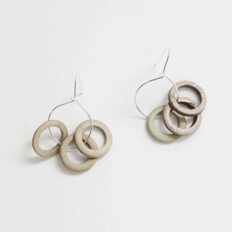 Hoop earrings with heart-shaped frames for a romantic and feminine look-Taupe Circle Dangle Earrings