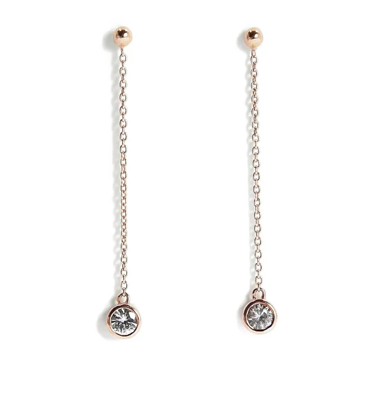 Hoop earrings with floral motifs for a feminine and nature-inspired look-Women's Dipper Earrings In White Sapphire