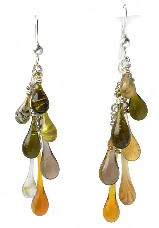 Hoop earrings with heart-shaped frames for a romantic and feminine look-Yellow Waterfall Earrings