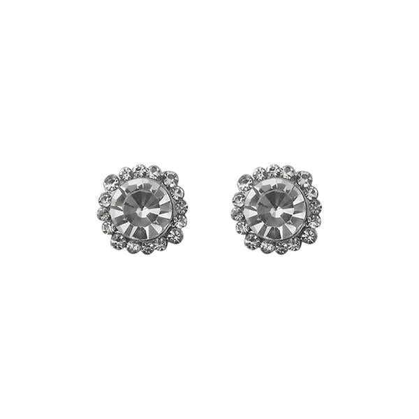 Stud Earrings for Valentine's Day -Kriaa Austrian Stone Silver Plated Stud Earrings - 1313807