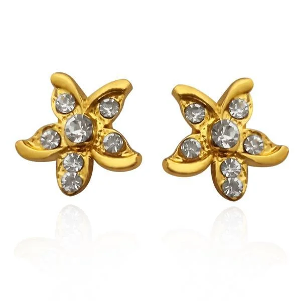 Diamond Stud Earrings for Luxury -Kriaa Gold Plated  Austrian Stone Stud Earrings