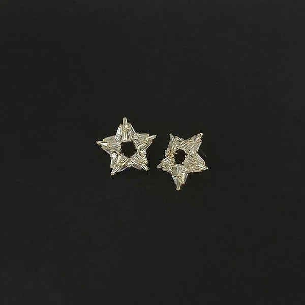 Stud Earrings with Crystals -Urthn AD Stone Gold Plated Stud Earrings - 1308042A