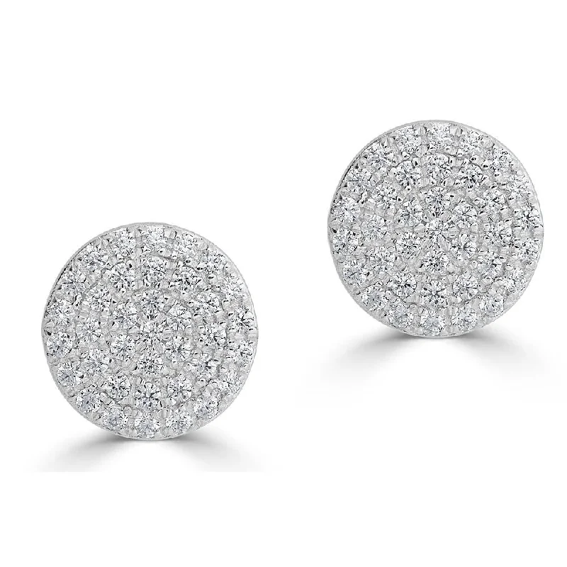 Triangular Stud Earrings for Edge -EMILIQUE 14KT GOLD 0.24 CTW DIAMOND PAVÉ CIRCLE STUD EARRINGS