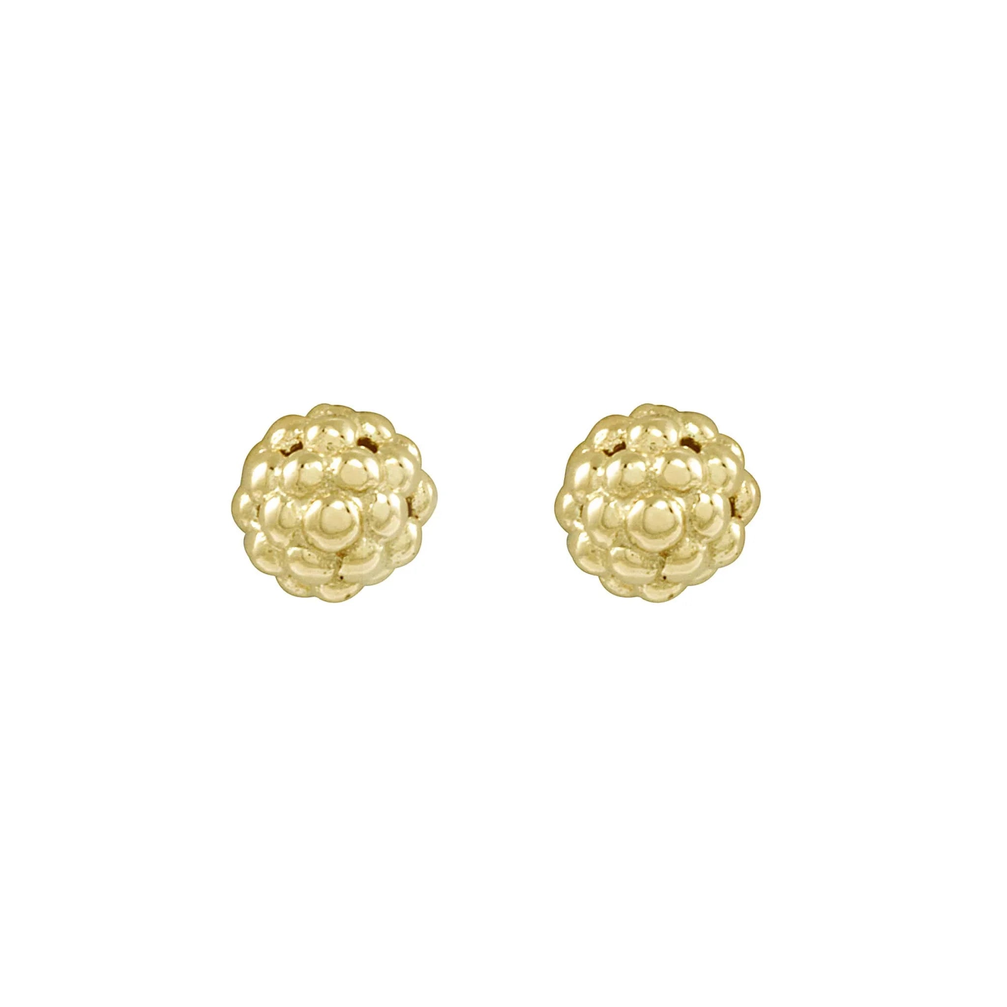 Stud Earrings for Birthday Celebration -18K Gold Beaded Stud Earrings