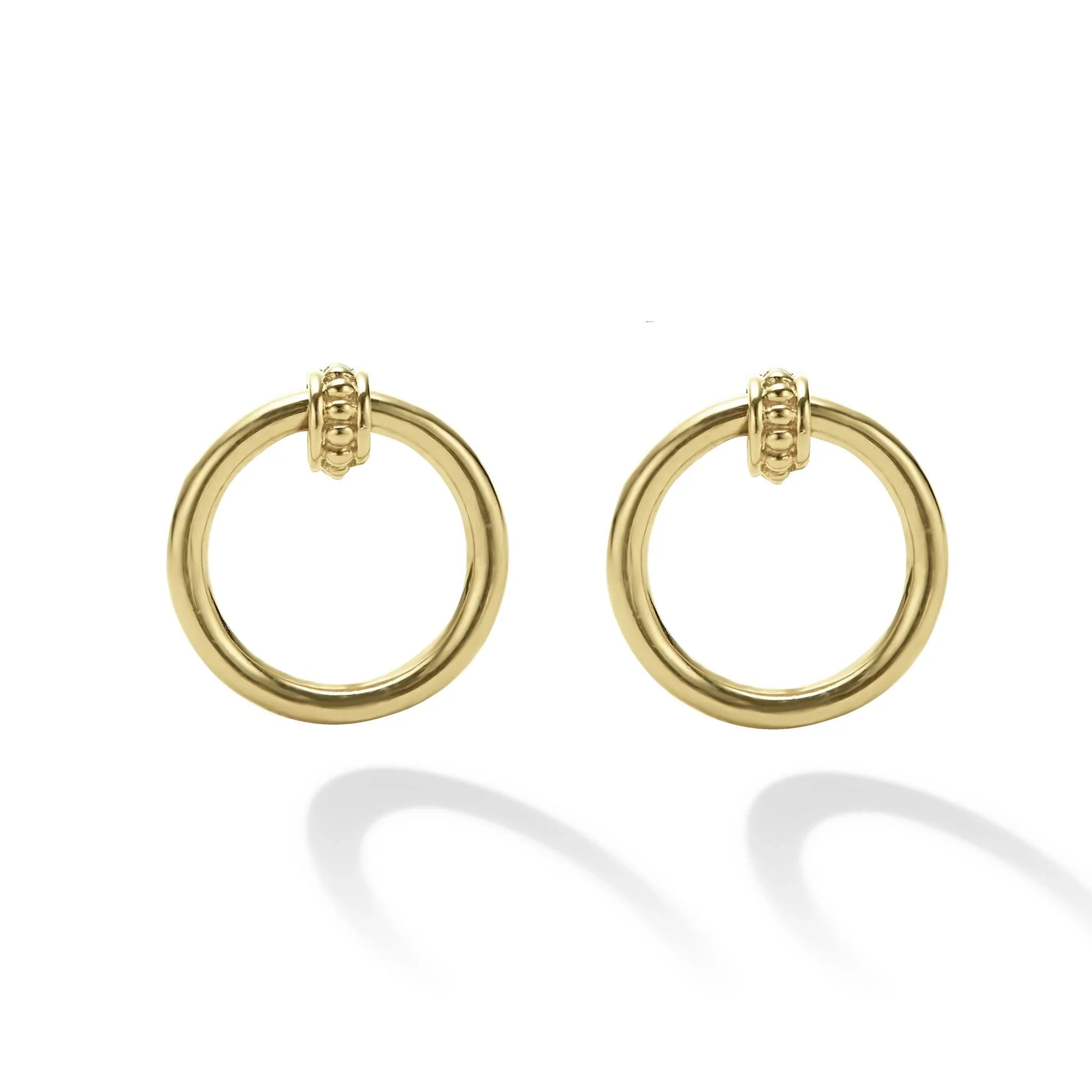 Stud Earrings for Anniversary -18K Gold Circle Stud Earrings