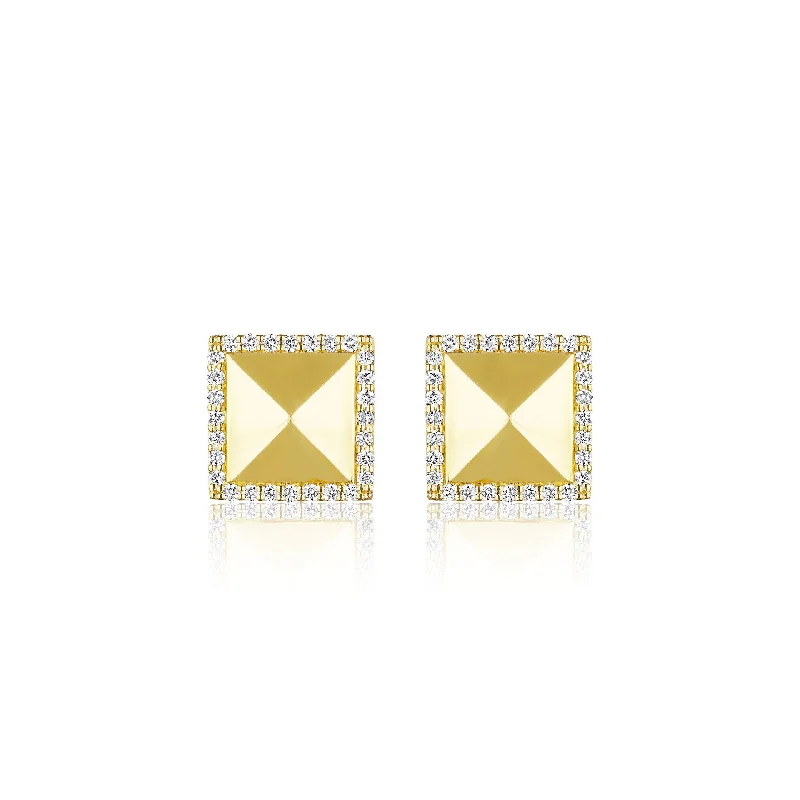 Stud Earrings with Pearls and Diamonds -Large Diamond Rockstud Stud Earrings