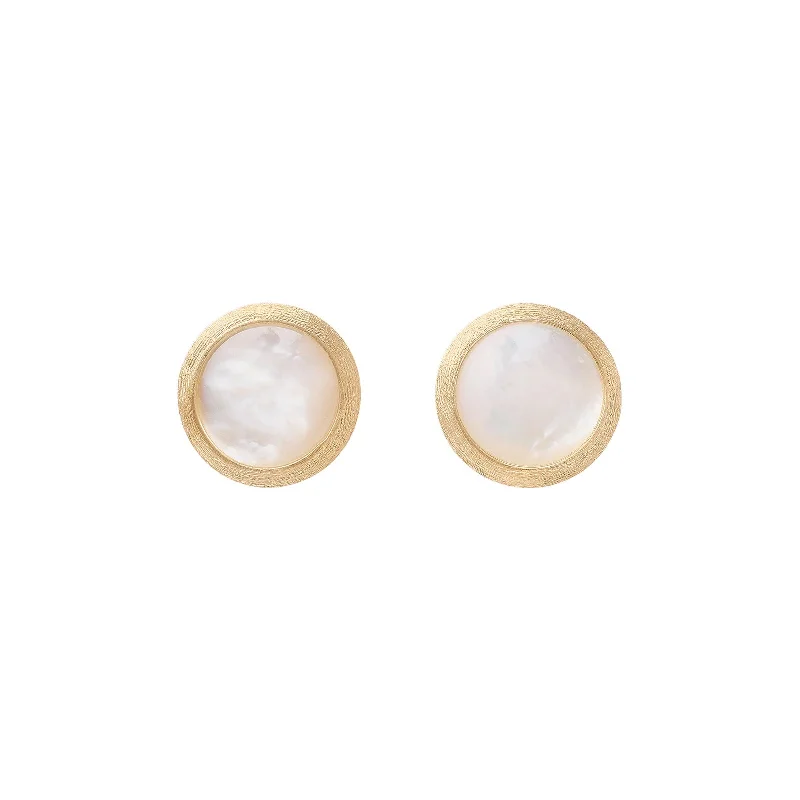 Triple Stud Earrings for Layered -Jaipur White Mother of Pearl Stud Earrings