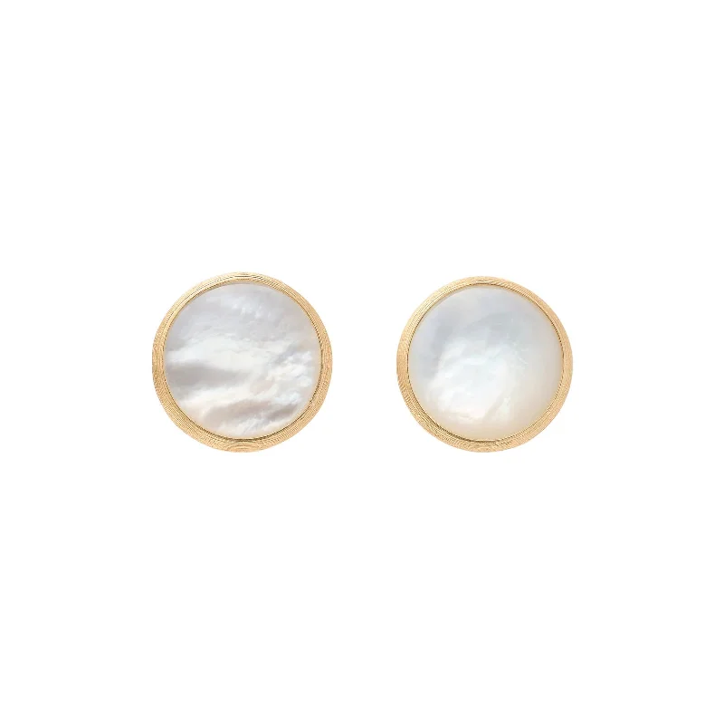 Leverback Stud Earrings for Comfort -Jaipur Mother of Pearl Medium Stud Earrings