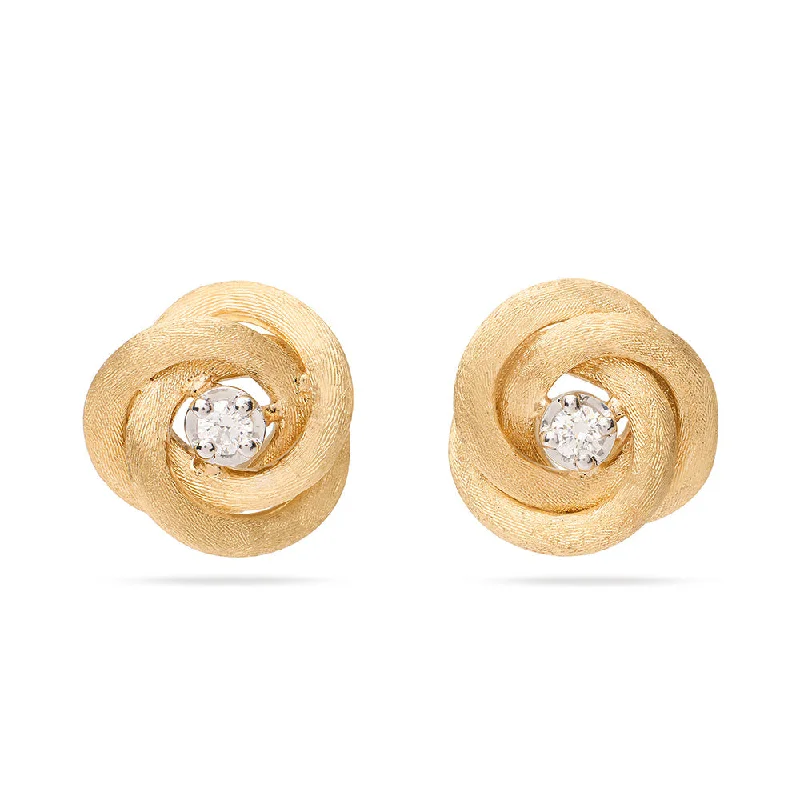 Double Stud Earrings for Impact -Jaipur Gold Floral Diamond Stud Earrings