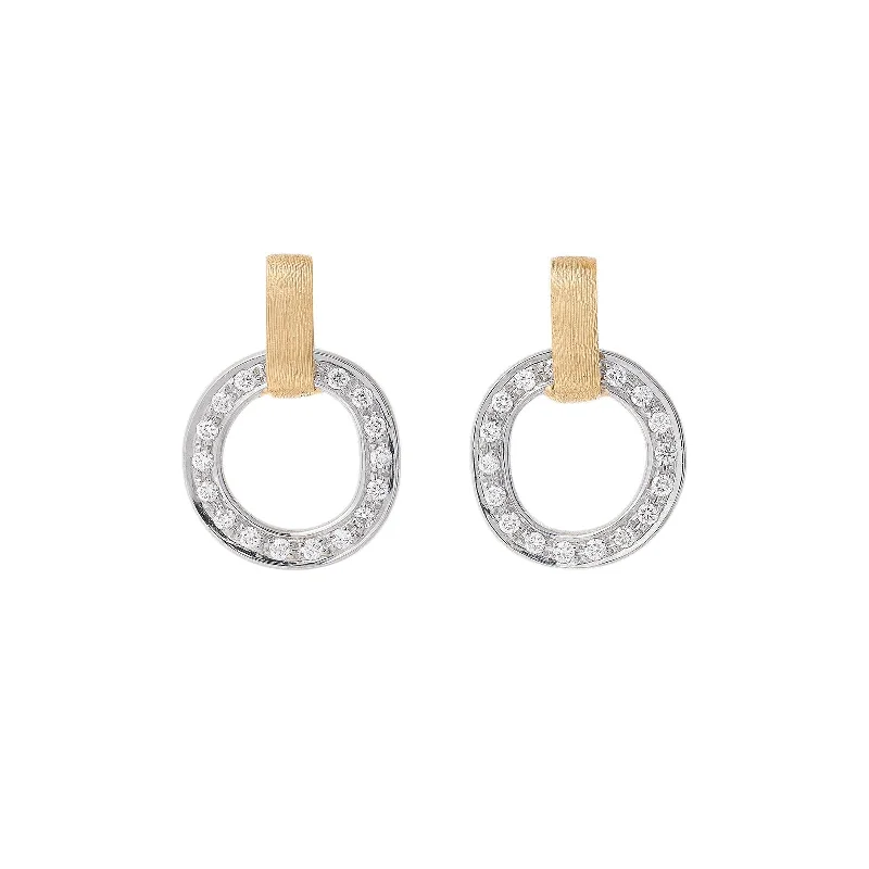 Clip On Stud Earrings for Non Pierced -Jaipur Flat-Link Diamond Stud Earrings