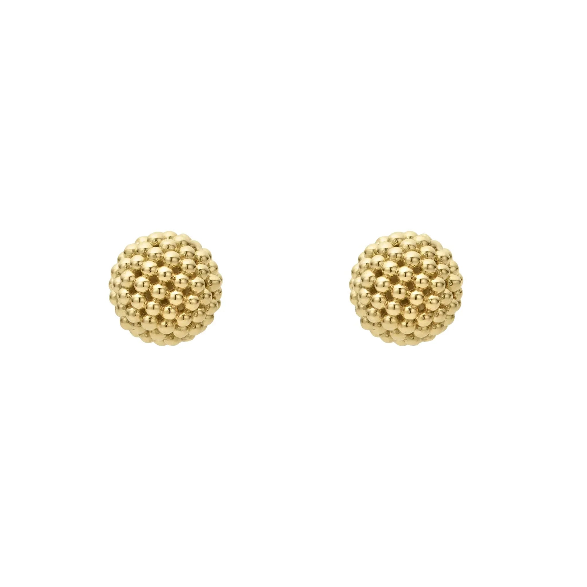 Stud Earrings for Party Look -Beaded 18K Gold Stud Earrings