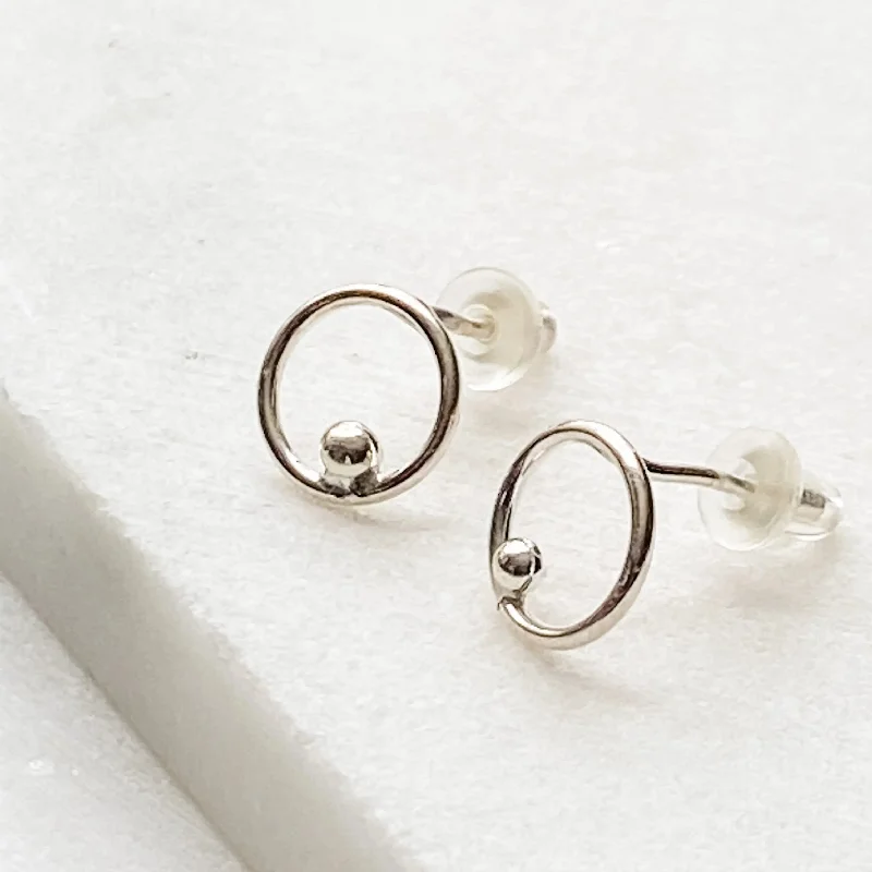 Floral Stud Earrings with Petals -Sterling Silver Stud Earrings