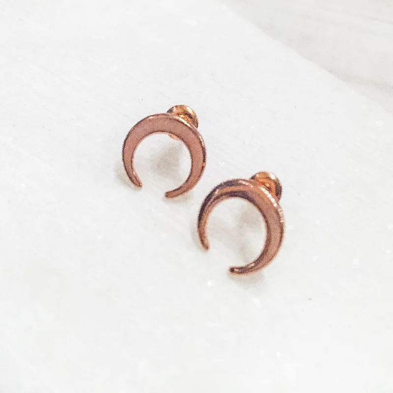 Large Stud Earrings for Statement -Crescent Stud Earrings