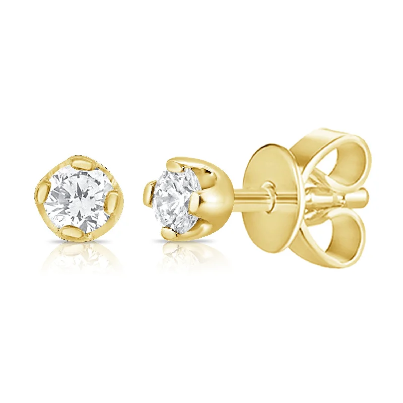 Stud Earrings for Formal Attire -OKGs Collection Diamond Solitaire Stud Earrings