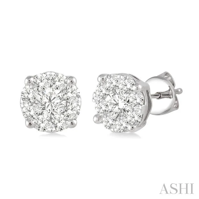 Lead Free Stud Earrings for Health -ROUND SHAPE LOVEBRIGHT ESSENTIAL DIAMOND STUD EARRINGS