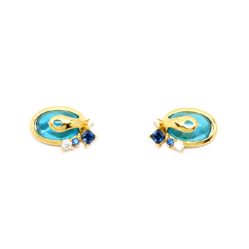 Stud Earrings with Etching -Sayaka Stud Earrings