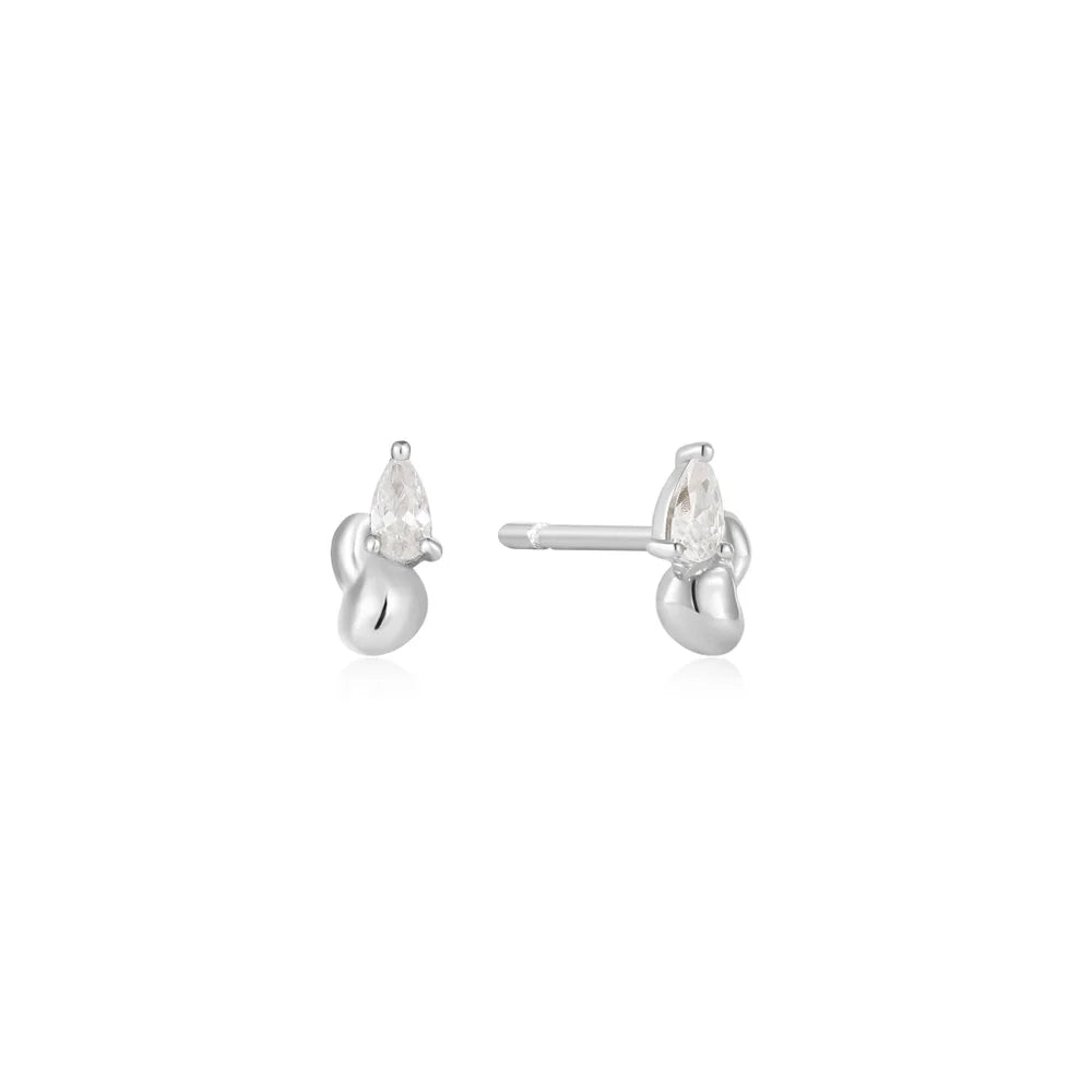 Minimalist Stud Earrings with Simplicity -Silver Twisted Wave Stud Earrings