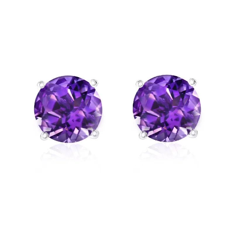 Stud Earrings for Gym Workout -Smyth Jewelers 14k Gold Amethyst Stud Earrings