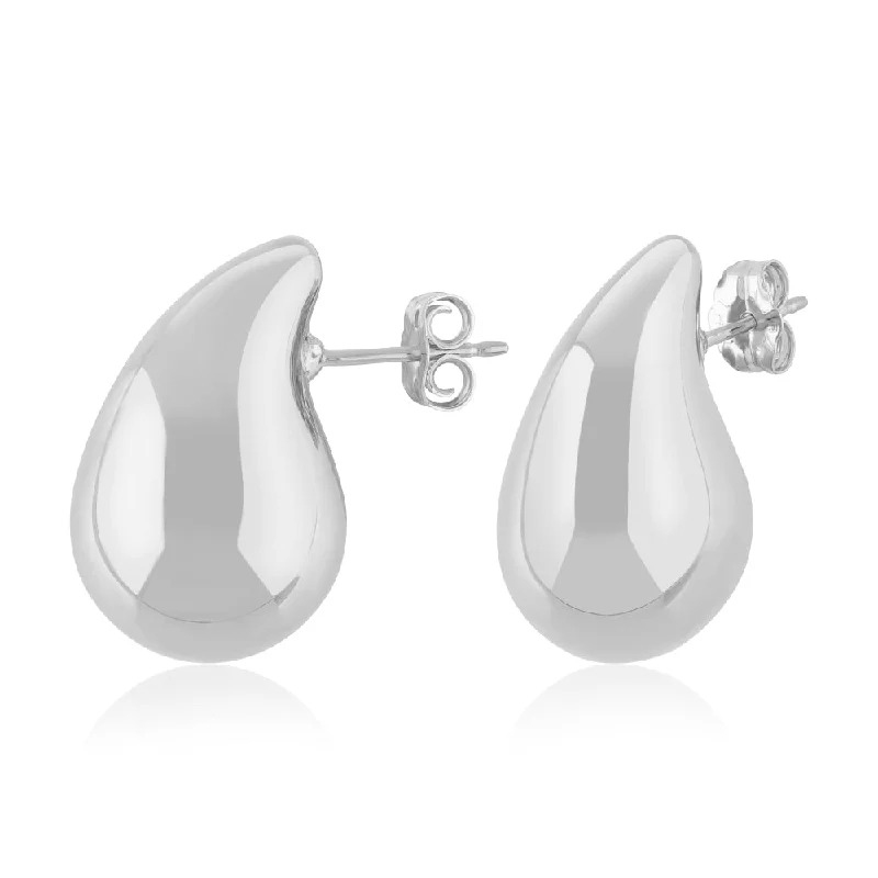 Stud Earrings for School Uniform -Sterling Silver Small Teardrop Stud Earrings