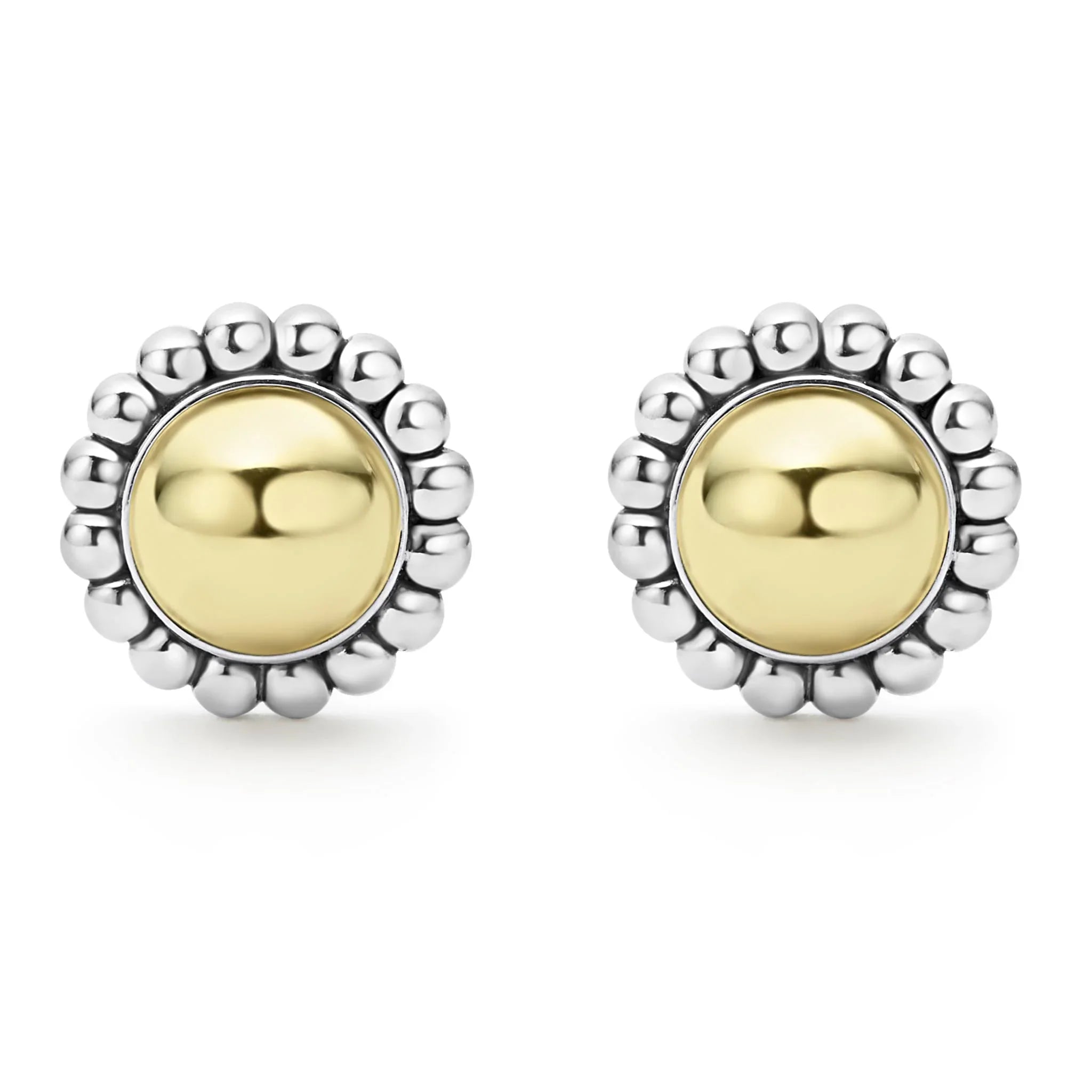 Stud Earrings for Christmas Party -Two-Tone Caviar Stud Earrings