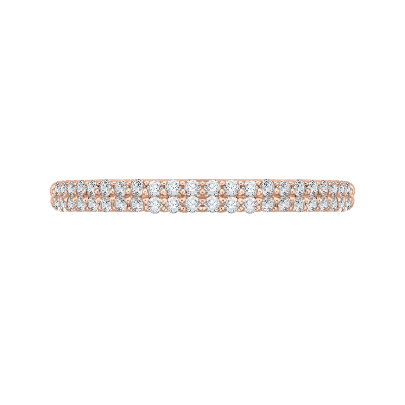 Stunning necklaces and pendants with sapphire gemstones for a luxurious blue hue-14K Rose Gold Round Diamond Wedding Band