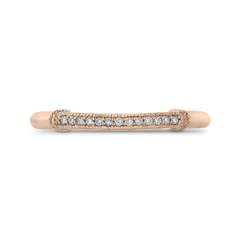 Necklaces and pendants with pearls for a classic and sophisticated touch-14K Rose Gold Round Diamond Wedding Band