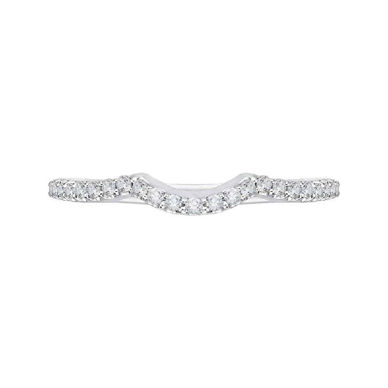 Necklaces and pendants with abstract shapes for a modern, creative appearance-14K White Gold Half Eternity Round Diamond Wedding band