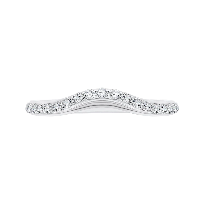 Necklaces and pendants with lotus flower designs for a spiritual, peaceful vibe-14K White Gold Round Diamond Half Eternity Wedding Band