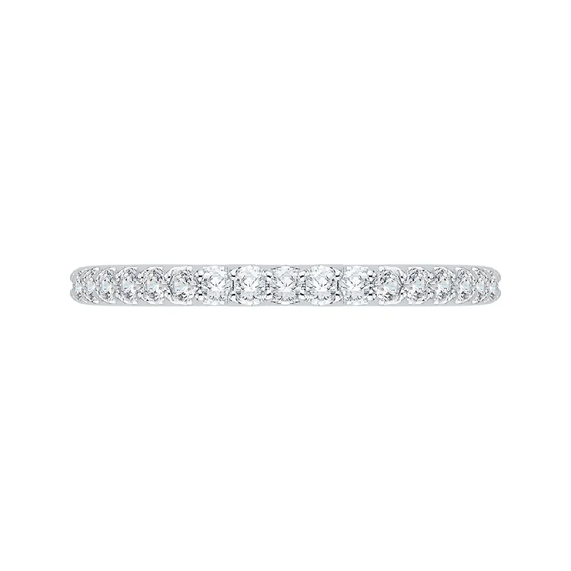 Best necklaces and pendants with art deco elements for a vintage, glamorous design-14K White Gold Round Diamond Half Eternity Wedding Band