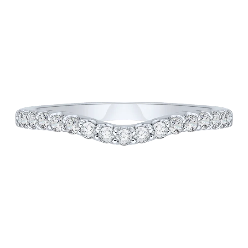 Best necklaces and pendants with intricate beadwork for a bohemian-inspired look-14K White Gold Round Diamond Half Eternity Wedding Band