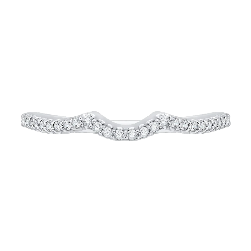 Beautiful necklaces and pendants with gemstone teardrops for an elegant effect-14K White Gold Round Diamond Half Eternity Wedding Band