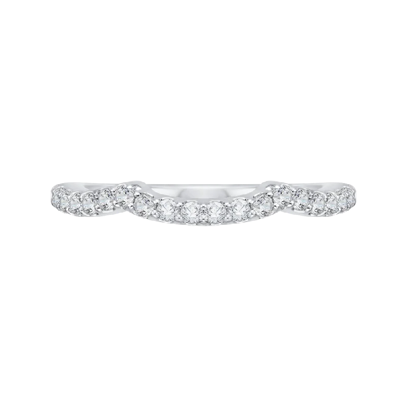 Unique necklaces and pendants with tree of life motifs for nature-inspired elegance-14K White Gold Round Diamond Half Eternity Wedding Band