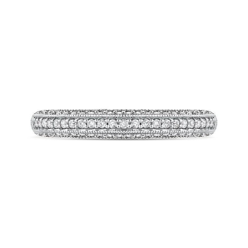 Best necklaces and pendants with glowing moonstone for an ethereal glow-14K White Gold Round Diamond Half Eternity Wedding Band