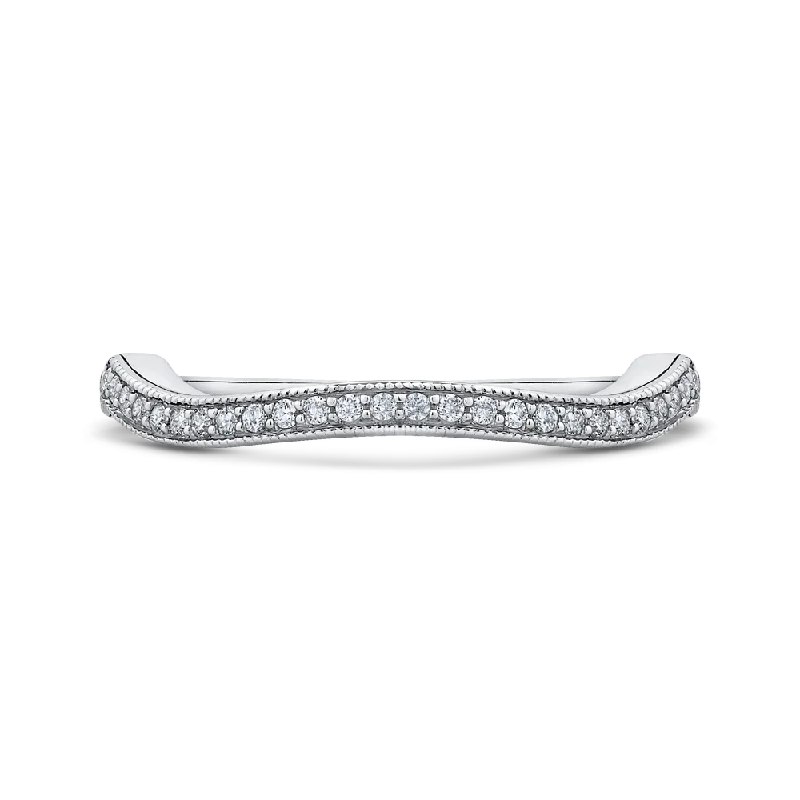 Best necklaces and pendants with butterfly wings for a delicate, graceful style-14K White Gold Round Diamond Half Eternity Wedding Band