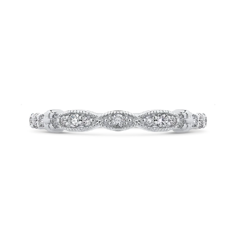 Best necklaces and pendants with art deco elements for a vintage, glamorous design-14K White Gold Round Diamond Half Eternity Wedding Band