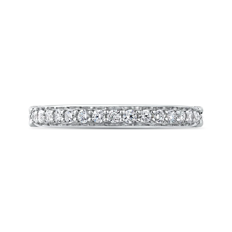 Best necklaces and pendants with minimalist pendants for a sleek, understated look-14K White Gold Round Diamond Half Eternity Wedding Band