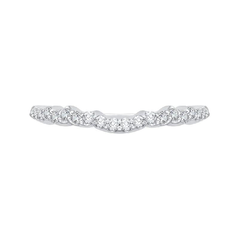 Best necklaces and pendants for weddings with matching designs for bride and groom-14K White Gold Round Diamond Half Eternity Wedding Band