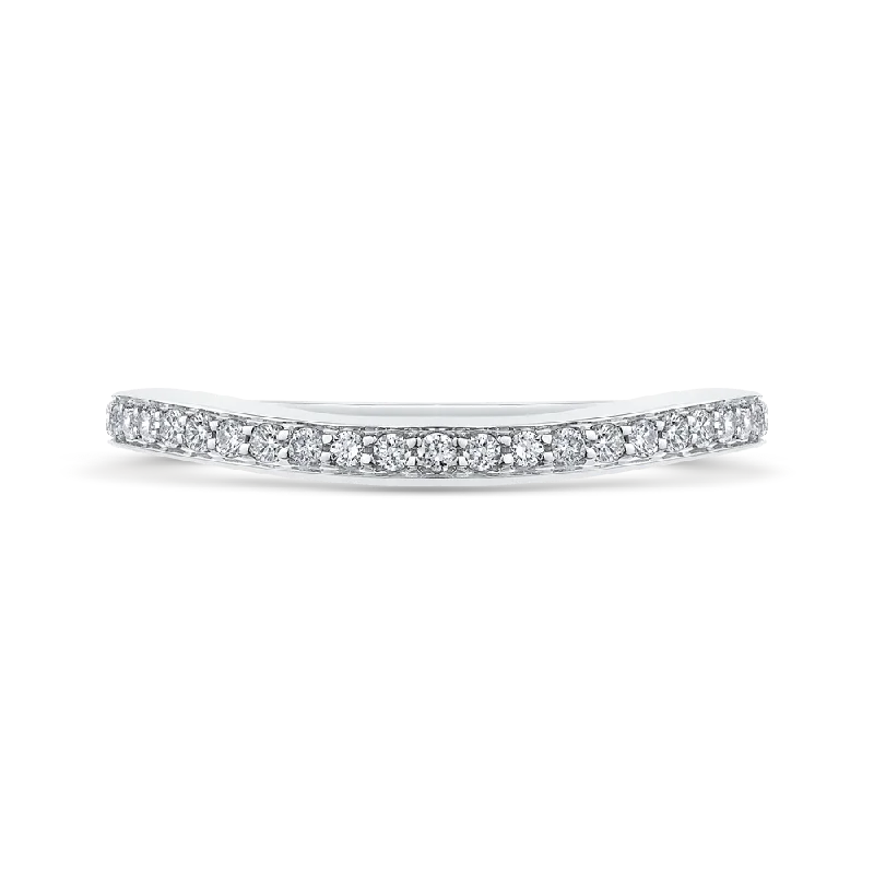 Best necklaces and pendants with glowing moonstone for an ethereal glow-14K White Gold Round Diamond Half Eternity Wedding Band