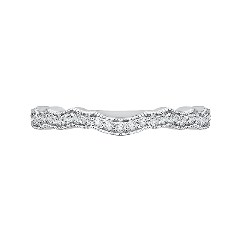 Necklaces and pendants with infinity love symbols for an eternal, romantic gesture-14K White Gold Round Diamond Half Eternity Wedding Band