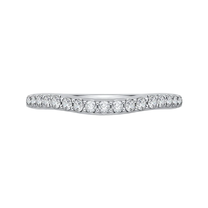 Necklaces and pendants with leaf-shaped designs for an earthy, organic feel-14K White Gold Round Diamond Half Eternity Wedding Band