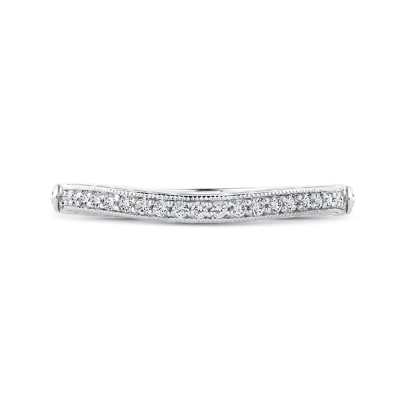 Beautiful necklaces and pendants with gemstone teardrops for an elegant effect-14K White Gold Round Diamond Half Eternity Wedding Band